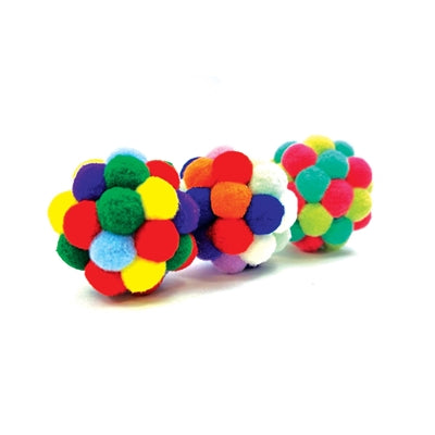 Happy Pet Tabby Patch Pom Pom Ball Assorted