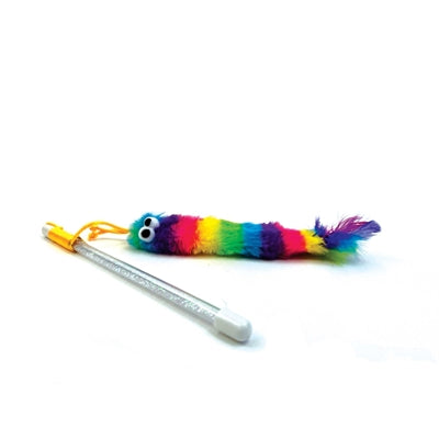 Happy Pet Tabby Patch Katzenangel Detailansicht - bunte Regenbogenfarben für aktives Spiel