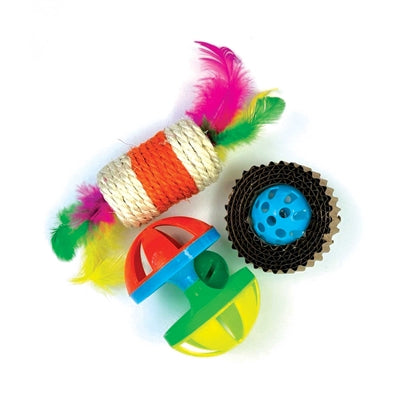 Happy Pet Tabby Patch Rassel Roller Kratzspielzeug für Katzen - multifunktionales Spielzeug