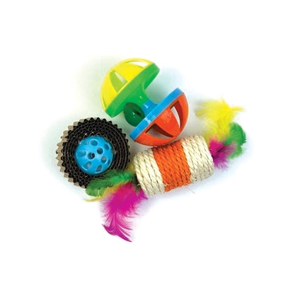 Happy Pet Tabby Patch Roller Katzenspielzeug 9x7,5 cm - rollt und rasselt auf dem Boden