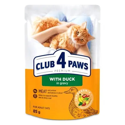 Club 4 Paws Premium-Beutel Für Erwachsene Ente In Sauce