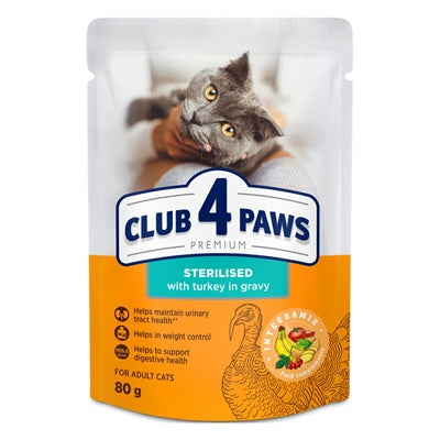 Club 4 Paws Premium-Truthahn Für Erwachsene, Sterilisiert, Im Sossenbeutel