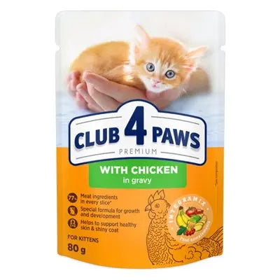 Club 4 Paws Premium-Kätzchen Mit Huhn In Sosse Im Beutel