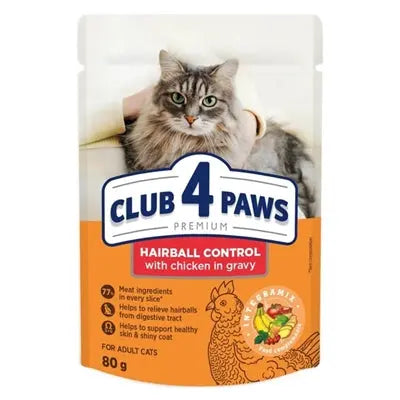 Club 4 Paws Premium Adult Hairball Control Pouch Huhn In Sauce